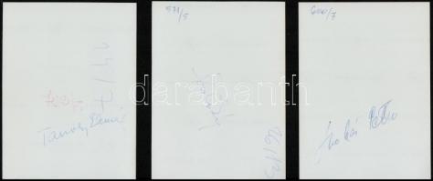 cca 1969 Színész portrék aláírva - Mikó István, Bencze Ilona, Szuhay Balázs, Mányai Zsuzsa, 4 db vin...