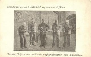 7 db RÉGI motívumos képeslap: artisták, zenészek / 7 pre-1945 motive postcards: circus, musicians, w...