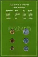 Egyiptom 1970-1980. 5m-20P (6xklf), "Coin Sets of All Nations" forgalmi szett felbélyegzet...