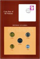 Korea 1971-1983. 1W-100W (5xklf), Coin Sets of All Nations forgalmi szett felbélyegzett kartonlapon T:1  Korea 1971-1983. 1 Won - 100 Won (5xdiff) Coin Sets of All Nations coin set on cardboard with stamp C:UNC