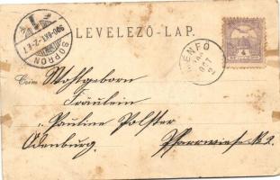 1900 Pannonhalma, Győrszentmárton; Pannonhalmi apátság Győr felől. Dr. Récsey Viktor kiadása (szakad...