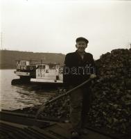 1956 Sztálinváros kikötőjének építéséről készült fotóriport, Kotnyek Antal (1921-1990) budapesti fot...