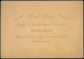 cca 1868 Divald Károly eperjesi műtermében készült kabinetfotó, 16x11 cm