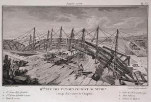23 nagyméretű metszet a Description des Projets et de la Construction des Ponts de Neuilly, de Mante...