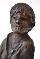 Borsos Miklós (1906-1991): Bubának. Bronz, jelzett, márvány talapzaton, m: 23,5 cm, h: 31 cm