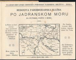 1908 Fiume, Ugarsko - hrvatsko parobrodarsko društvo, magyar-horvát hajótársaság horvát nyelvű adria...
