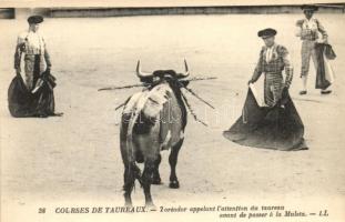 8 db RÉGI bikaviadal motívumlap / 8 pre-1945 bullfight motive postcards