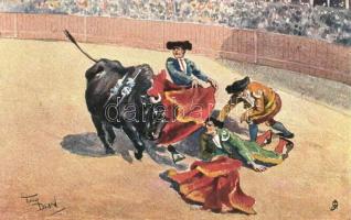 8 db RÉGI bikaviadal motívumlap / 8 pre-1945 bullfight motive postcards