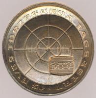 DN "MTV - 15 éves Törzsgárda tagságért" aranyozott fém plakett (75mm) T:2 kis patina