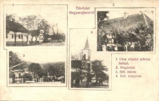 1914 Magyarújfalu (Kétújfalu, Teklafalu), utca, lelkész lak, Magánlak, Református templom és iskola