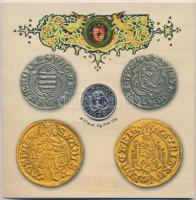 2008. 1Ft-100Ft 7klf db + Mátyás denár Ag fantáziaverete "Reneszánsz emlékév" dísztokos fo...
