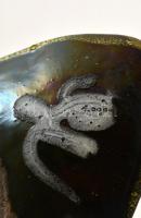 Gorka Lívia (1925-2011): Narancs-sárga tálka. Festett, mázas kerámia, jelzett, máz kopással, 17×10,5...