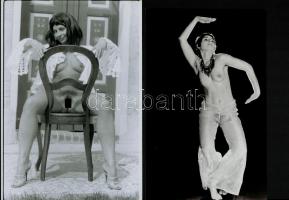 Sejtelmes nappalok és éjszakák, szolidan erotikus felvételek,  9 db vintage negatív + 8 db vintage f...