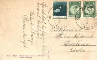 Bereck, Bretcu; vasútállomás gőzmozdonnyal. Kiadja Khell Bogdán utóda, fia László / Gara / Bahnhof /...