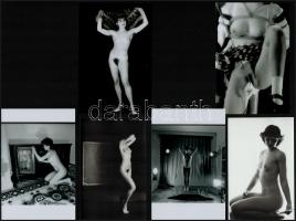 Vegyes válogatás az akt-aktából, szolidan erotikus felvételek, 8 db vintage negatív + 8 db vintage f...