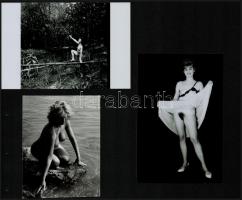 Tessék, tessék, szolidan erotikus felvételek, 7 db vintage negatív + 9 db vintage fotó és/vagy mai n...