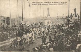 1906 Kassa, Kosice; Szabolcs vármegye bandériuma II. Rákóczi Ferenc és bujdosó társai temetésén. Nyulászi Béla kiadása / cavarlymen with the banderium of Szabolcs county at the funeral (reburial) ceremony of Rákóczi and his companion