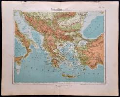 A Balkán-félsziget térképe, 1:4500000, Lampel R. - Athenaeum, 39×48 cm
