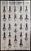 cca 1920 Bécs, Alois Pragan&Bruder, bécsi lámpagyár nagyméretű reklámnyomtatványa, jó állapotban, 95x60 cm