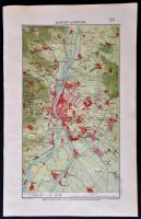 Budapest és környéke térképe, Lampel R. - Athenaeum, 37×23,5 cm