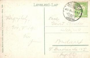 1914 Vágújhely, Neustadt an der Waag, Nové Mesto nad Váhom; Stibor vajda tér, szobrok, piac, Eiser M...