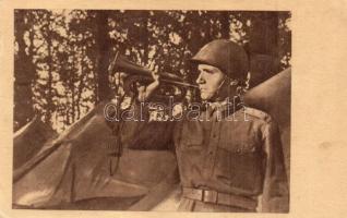 8 db MODERN 1950-es évekbeli magyar katonai, propaganda képeslap, vegyes minőségben / 8 modern 1950&...