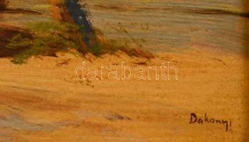 Bakonyi jelzéssel: Házudvar virágokkal. Olaj, karon, keretben, 20×25 cm