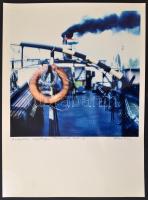 1988 Budapest, Végleg kikötve, a székesfehérvári Tóth István (?-?) vintage fotóművészeti alkotása, s...