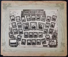 1908 Rimaszombati Főgimnázium tanárai és végzett növendékei, kistabló, 22x29 cm, karton 32,5x39 cm