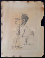 1933 Stern Ármin (1883-1944) festőművész ceruzarajza Samuel Bettelheim (1872-1942) cionista politiku...