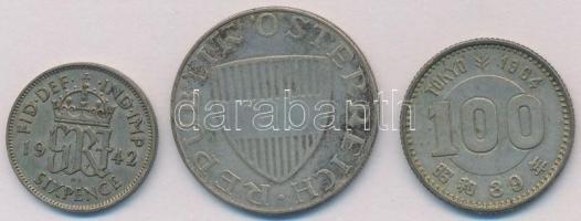 Vegyes: Nagy-Britannia 1942. 6p Ag "VI. György"  + Ausztria 1958. 10Sch Ag + Japán 1964. 1...