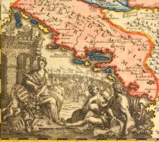 cca 1690 Joannes van der Brugghen (1649-1714 k.): Tabula veteris Pannoniae, Daciae et Illyrici, térk...