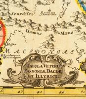 cca 1690 Joannes van der Brugghen (1649-1714 k.): Tabula veteris Pannoniae, Daciae et Illyrici, térk...