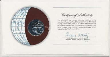 Cook-szigetek 1983. 20c "Nemzetek pénzérméi" felbélyegzett borítékban, bélyegzéssel, holla...