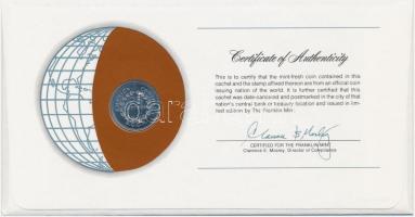 Costa Rica 1982. 25c "Nemzetek pénzérméi" felbélyegzett borítékban, bélyegzéssel, holland ...