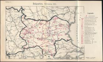 1915 Die bulgarische Armee. Feldbuch. Wien, Friedrich Jasper, 30 p.+ 2 t. (Kihajtható mellékletek.) ...