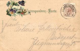 1896 (Vorläufer!) Frankenburg am Hausruck. Art Nouveau, floral, litho