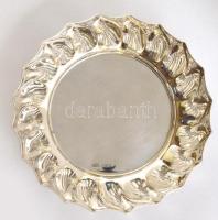 Ezüst(Ag) hajlított peremű tálka, jelzett, d: 8 cm, nettó: 22,2 g