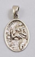 Ezüst(Ag) Szent Kristóf függő, jelzett, 2,7×1,5 cm, nettó: 1,4 g