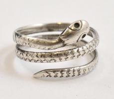 Ezüst(Ag) kígyó gyűrű, jelzett, méret: 54, nettó: 3,3 g