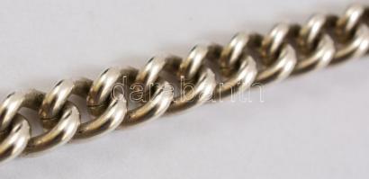 Ezüst(Ag) masszív pancer karkötő, jelzett, h: 20 cm, nettó: 42,8 g