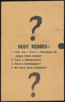1944 Tiszta a lelkiismereted?  II. világháborús, szövetségesek magyar nyelvű szórólapja, amely Roose...