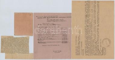 ~1940. 4klf ellátási jegy; közte petróleum, tészta és zsírszalonna jegyek, néhány ívben, illetve néh...