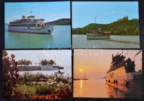 146 db MODERN és RÉGI balatoni városképes és hajó motívumos lap / 146 modern Hungarian town-view and ship motive postcards
