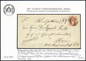 5kr registered PS-cover with 10kr additional franking on the backside. Certificate: Ferchenbauer 5kr...