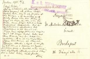 1915 Cieszyn, Teschen; Stefaniestrasse, Kino,  / street view with cinema, shop of Sofie Leitner + K....