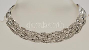 Ezüst(Ag) többsoros fonott karkötő, jelzett, h: 18,5 cm, nettó: 8,7 g