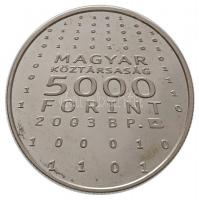 2003. 5000Ft Ag "Neumann János" dísztokban T:PP felületi karcok / 
Hungary 2003. 5000 For...