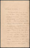 1892 Apponyi Albert (1846-1933) kézzel írt levele Köllő Ignáchoz (1859-1942), Maros-Torda vármegye alispánjához pártpolitikai ügyben, két beírt oldal, 4 p.