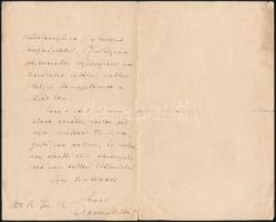 1892 Apponyi Albert (1846-1933) kézzel írt levele Köllő Ignáchoz (1859-1942), Maros-Torda vármegye a...